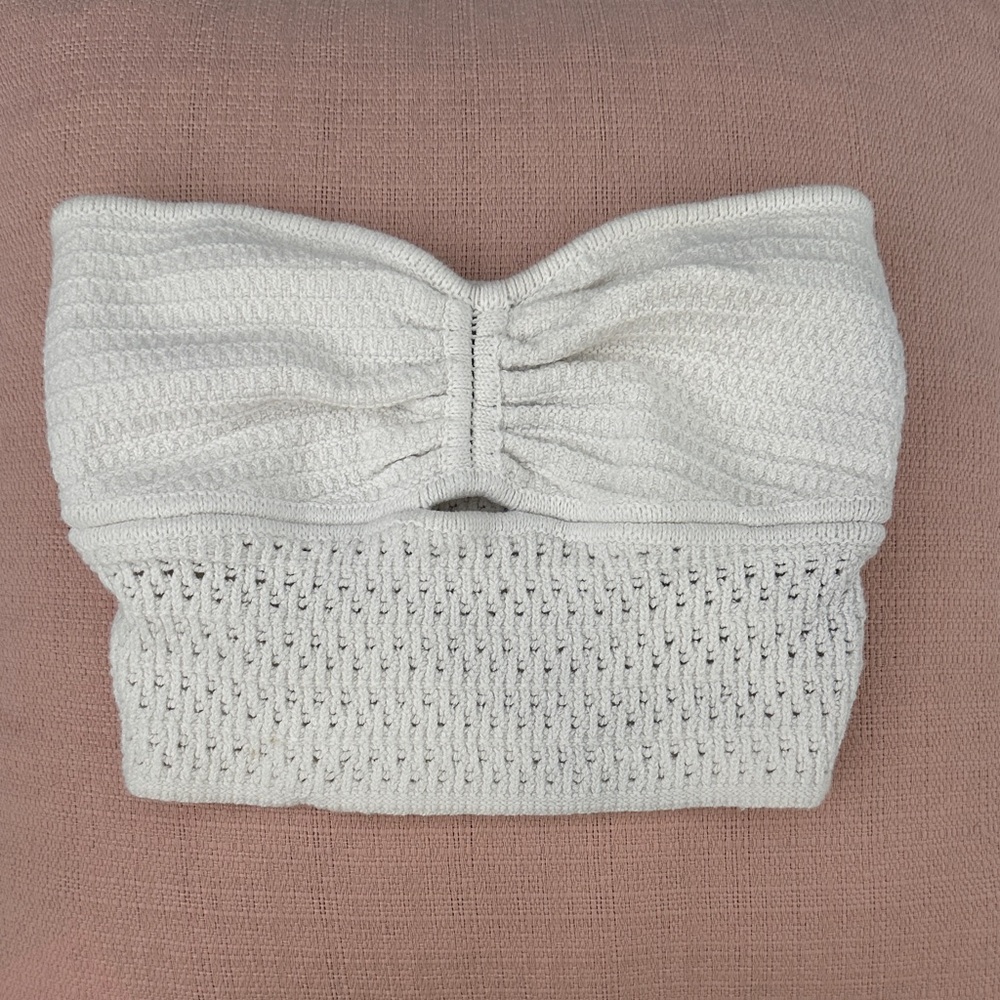 American Eagle White Knit Tube Top S/P/CH